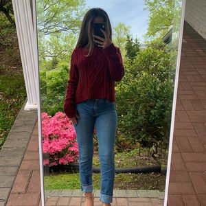 Forever 21 turtleneck burgundy sweater size 2